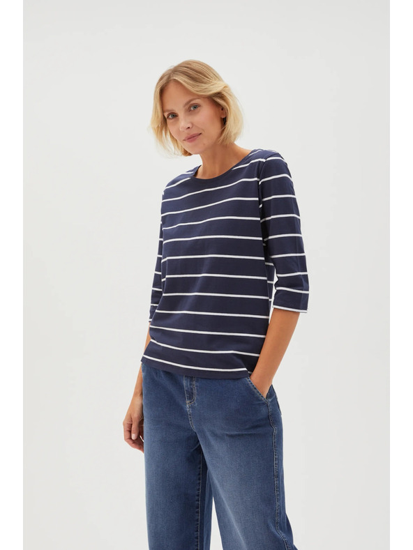 Moodo Tamno plava ženska majica dugih rukava Moodo