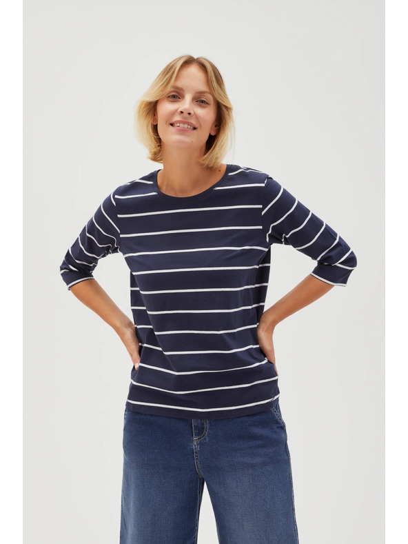 Moodo Tamno plava ženska majica dugih rukava Moodo