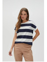 Moodo Plavo-bijela prugasta ženska majica Moodo