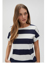 Moodo Plavo-bijela prugasta ženska majica Moodo