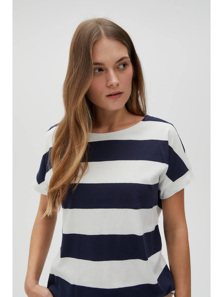 Moodo Plavo-bijela prugasta ženska majica Moodo