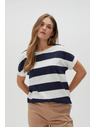 Moodo Plavo-bijela prugasta ženska majica Moodo