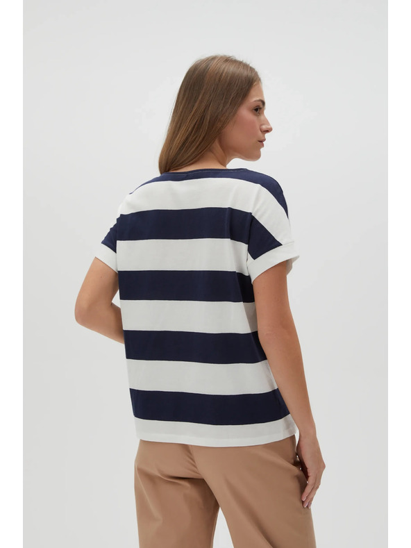 Moodo Plavo-bijela prugasta ženska majica Moodo