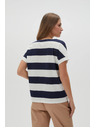 Moodo Plavo-bijela prugasta ženska majica Moodo