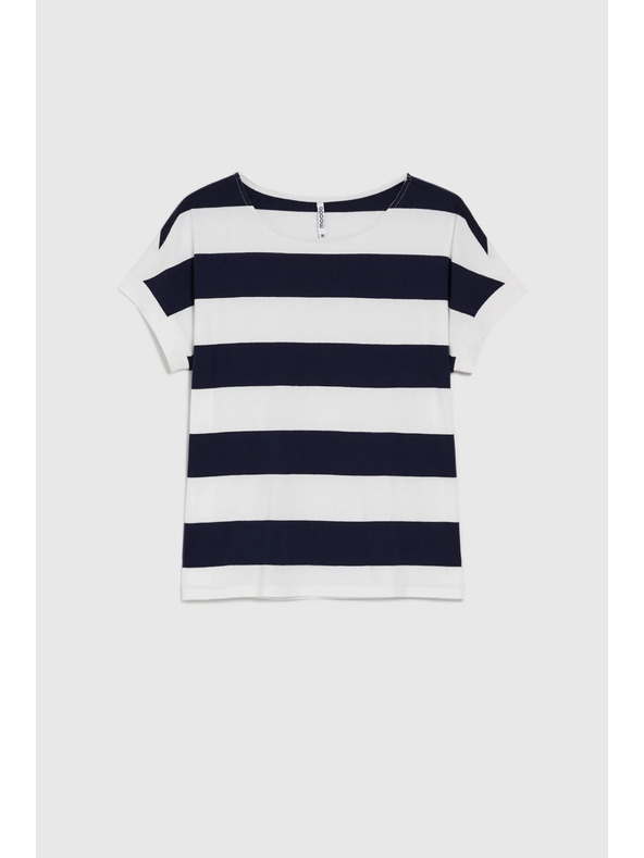 Moodo Plavo-bijela prugasta ženska majica Moodo