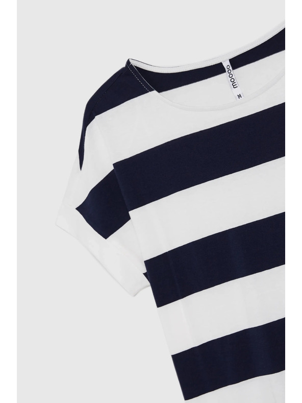 Moodo Plavo-bijela prugasta ženska majica Moodo