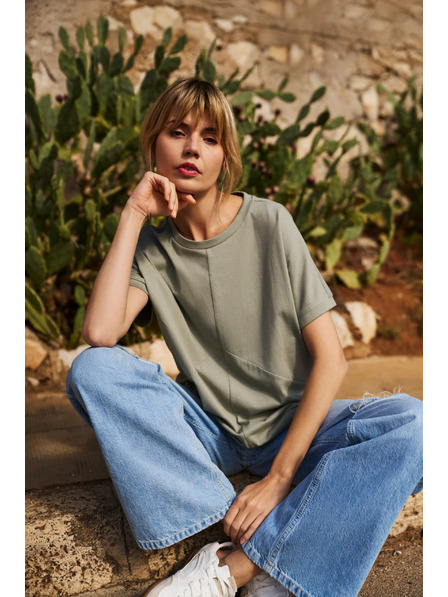 Moodo Khaki ženska labava majica Moodo