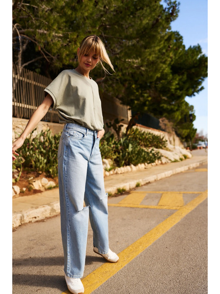 Moodo Khaki ženska labava majica Moodo