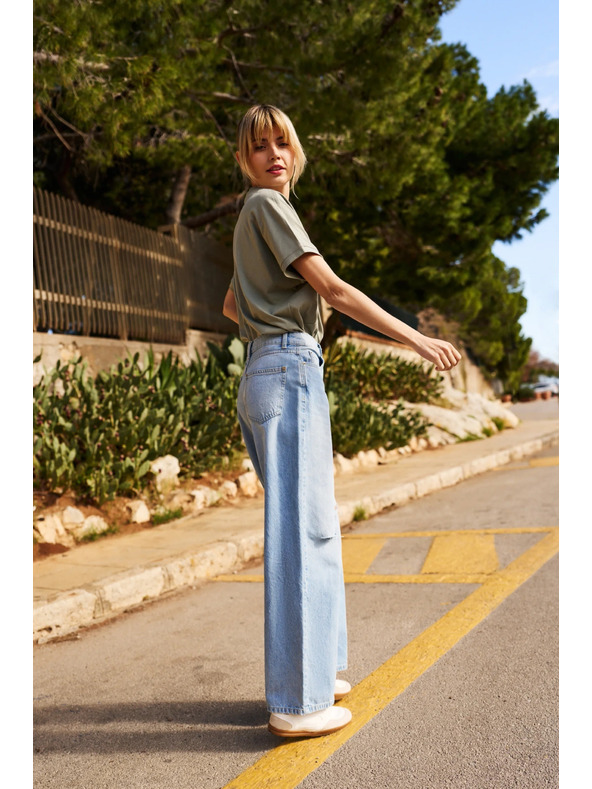 Moodo Khaki ženska labava majica Moodo