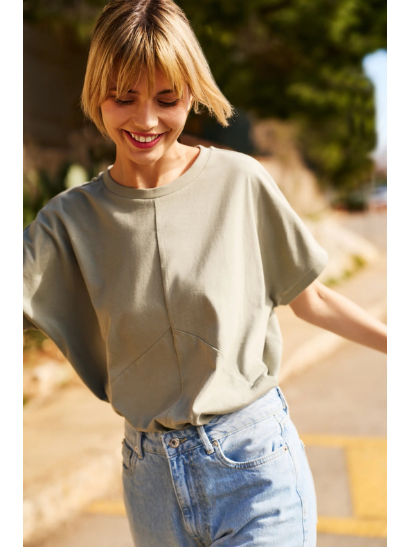 Moodo Khaki ženska labava majica Moodo