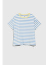 Moodo Plavo-bijela prugasta majica sa žutim ovratnikom