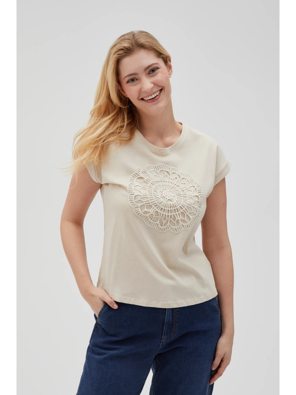 Moodo Svijetlo bež ženska majica Moodo