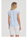 Moodo Svijetlo plavi pamučni top s džepom