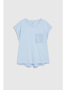 Moodo Svijetlo plavi pamučni top s džepom