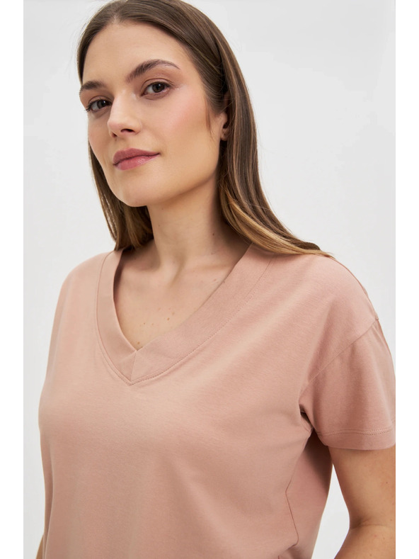 Moodo Svijetlo smeđa ženska majica Moodo