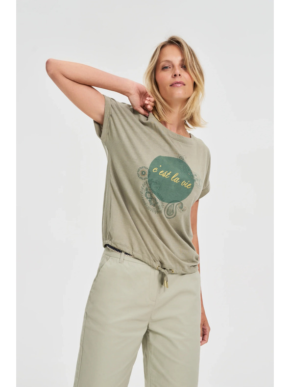 Moodo Maslinasta ženska majica Moodo