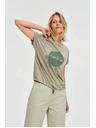 Moodo Maslinasta ženska majica Moodo