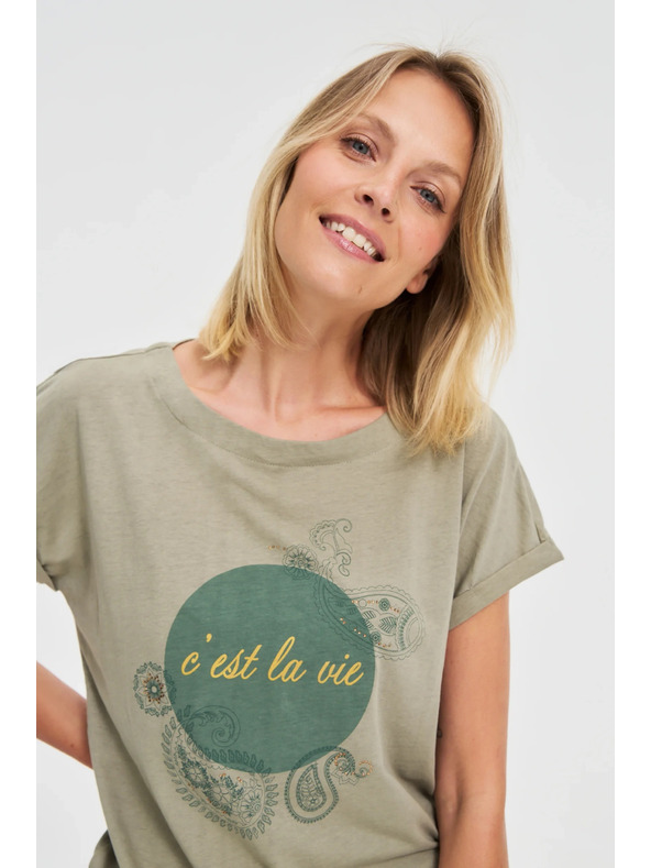 Moodo Maslinasta ženska majica Moodo