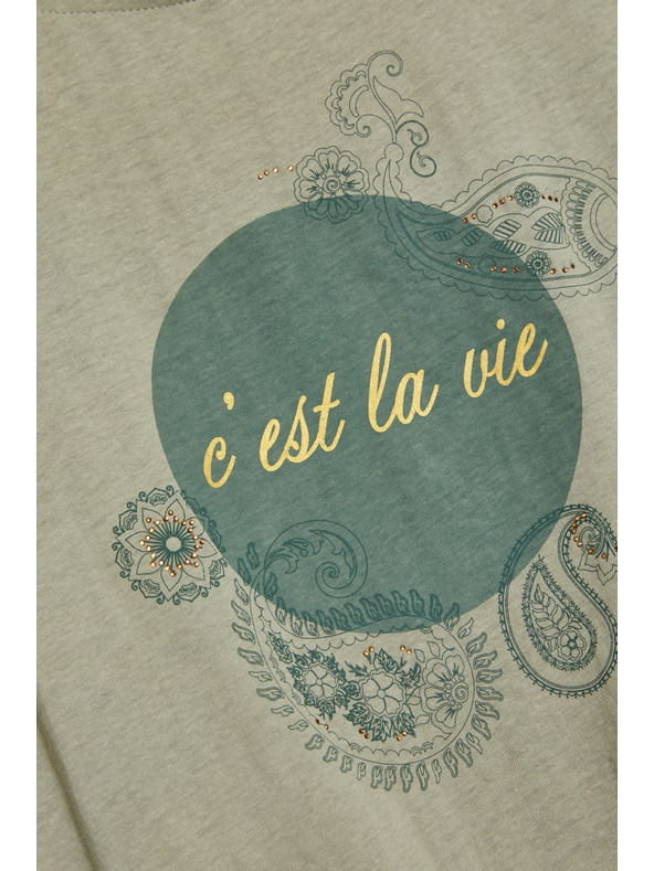 Moodo Maslinasta ženska majica Moodo