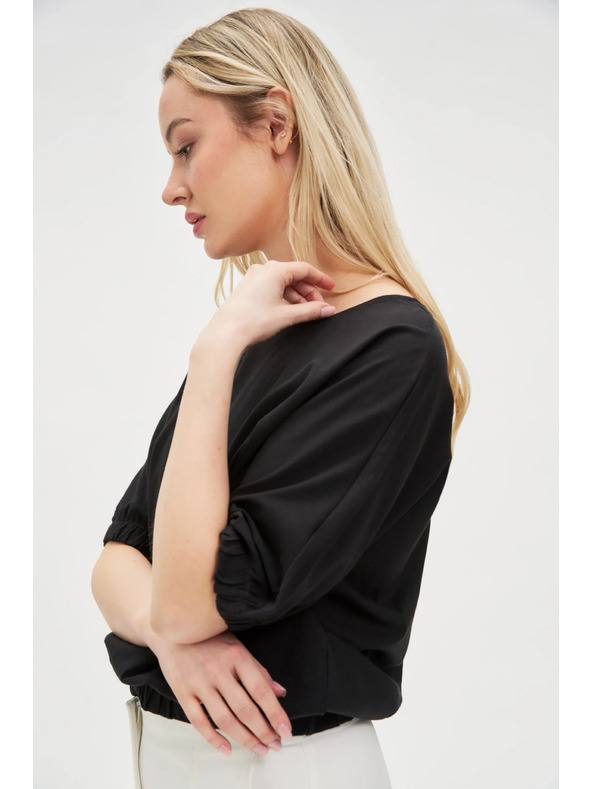 Moodo Crna ženska pamučna majica Moodo