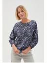 Moodo Tamno plava uzorovana ženska bluza