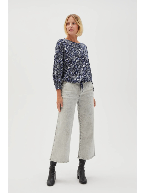 Moodo Tamno plava uzorovana ženska bluza