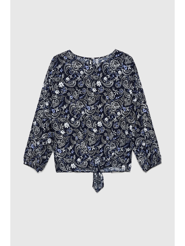 Moodo Tamno plava uzorovana ženska bluza