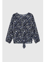Moodo Tamno plava uzorovana ženska bluza