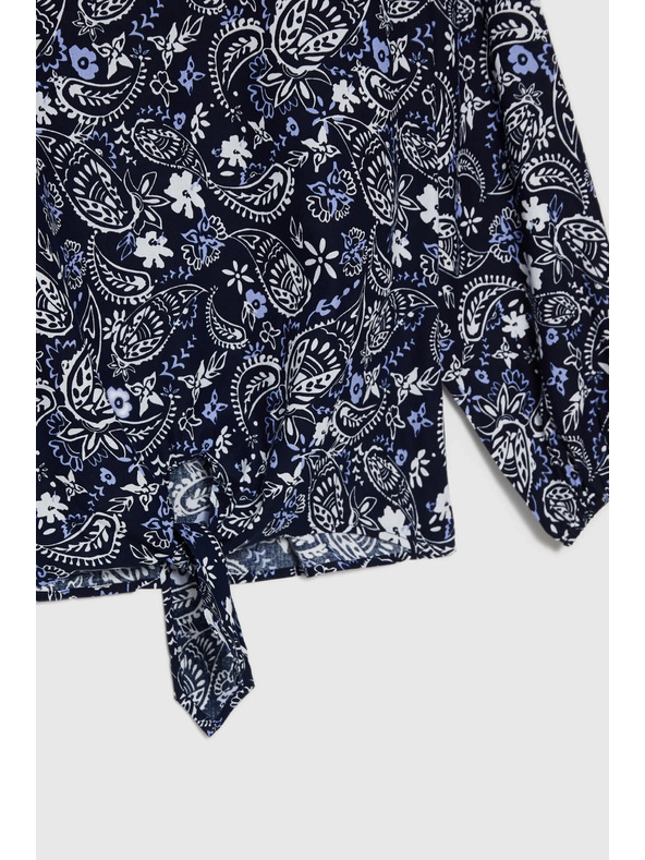 Moodo Tamno plava uzorovana ženska bluza