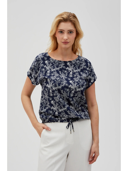 Moodo Tamno plava ženska bluza s vezivanjem