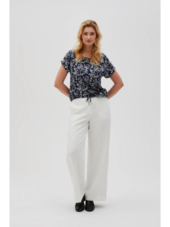 Moodo Tamno plava ženska bluza s vezivanjem