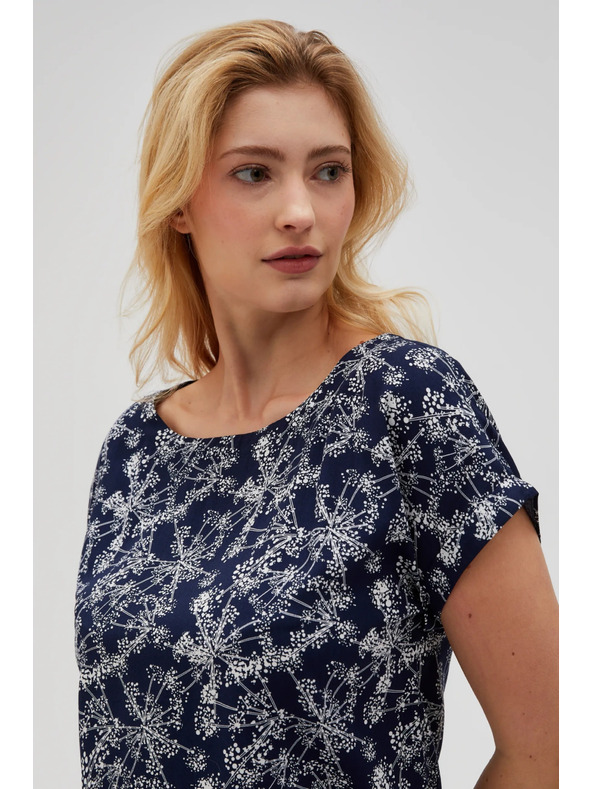 Moodo Tamno plava ženska bluza s vezivanjem