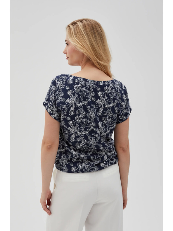 Moodo Tamno plava ženska bluza s vezivanjem