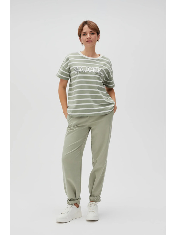 Moodo Maslinasta prugasta majica