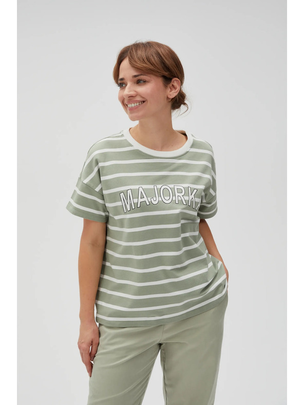 Moodo Maslinasta prugasta majica