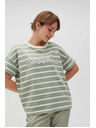 Moodo Maslinasta prugasta majica
