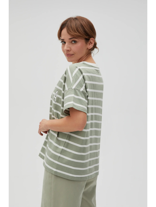 Moodo Maslinasta prugasta majica