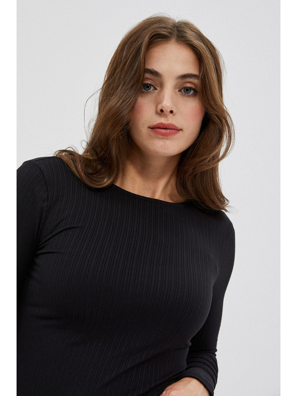 Moodo Crna ženska majica s dugim rukavima