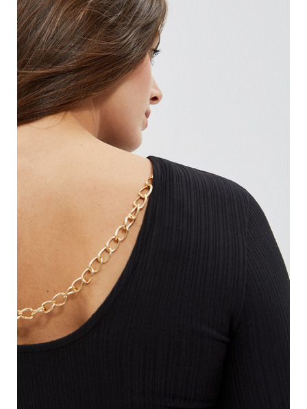 Moodo Crna ženska majica s dugim rukavima