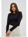 Moodo Crna ženska majica s dugim rukavima
