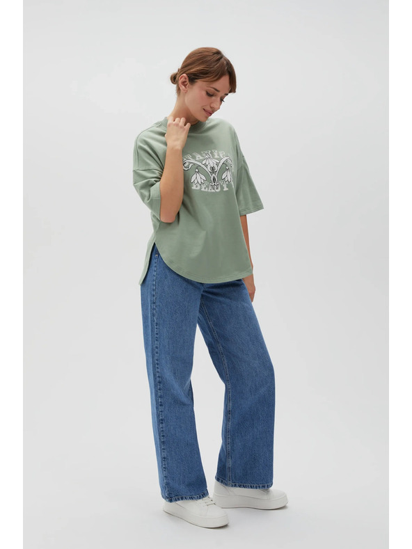 Moodo Maslinasta ženska majica