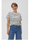 Moodo Bijela ženska prugasta majica