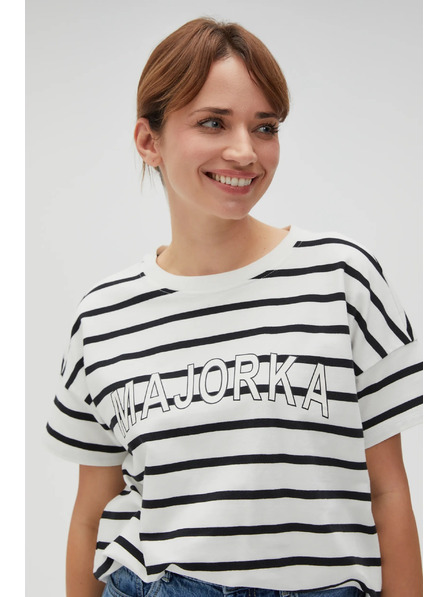 Moodo Bijela ženska prugasta majica