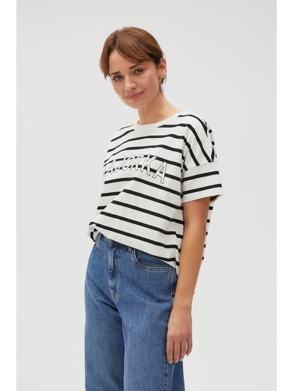 Moodo Bijela ženska prugasta majica