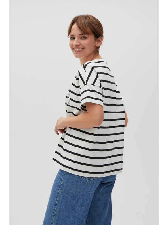 Moodo Bijela ženska prugasta majica