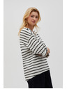 Moodo Bijelo-crno prugasta labava majica
