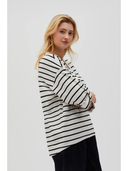 Moodo Bijelo-crno prugasta labava majica
