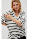 Moodo Bijelo-crno prugasta labava majica
