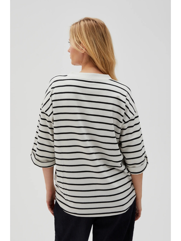 Moodo Bijelo-crno prugasta labava majica