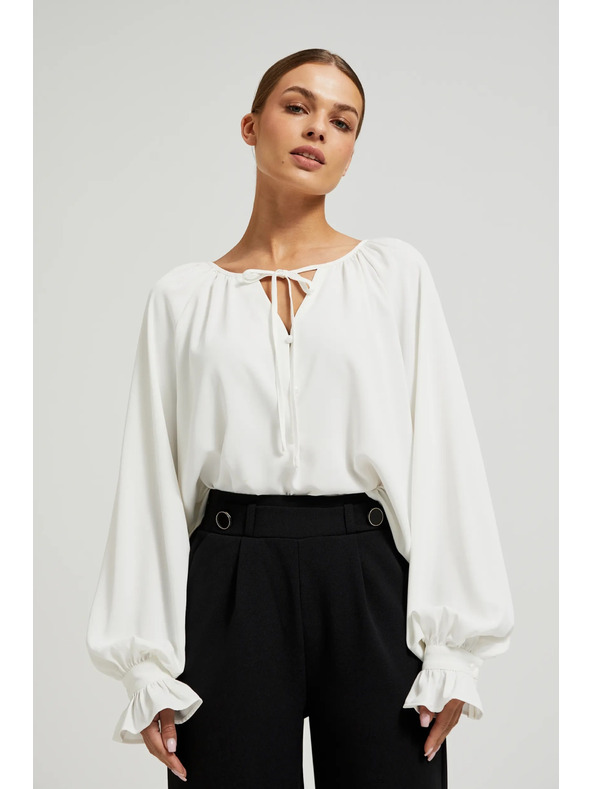 Moodo Bijela ženska bluza s volanima